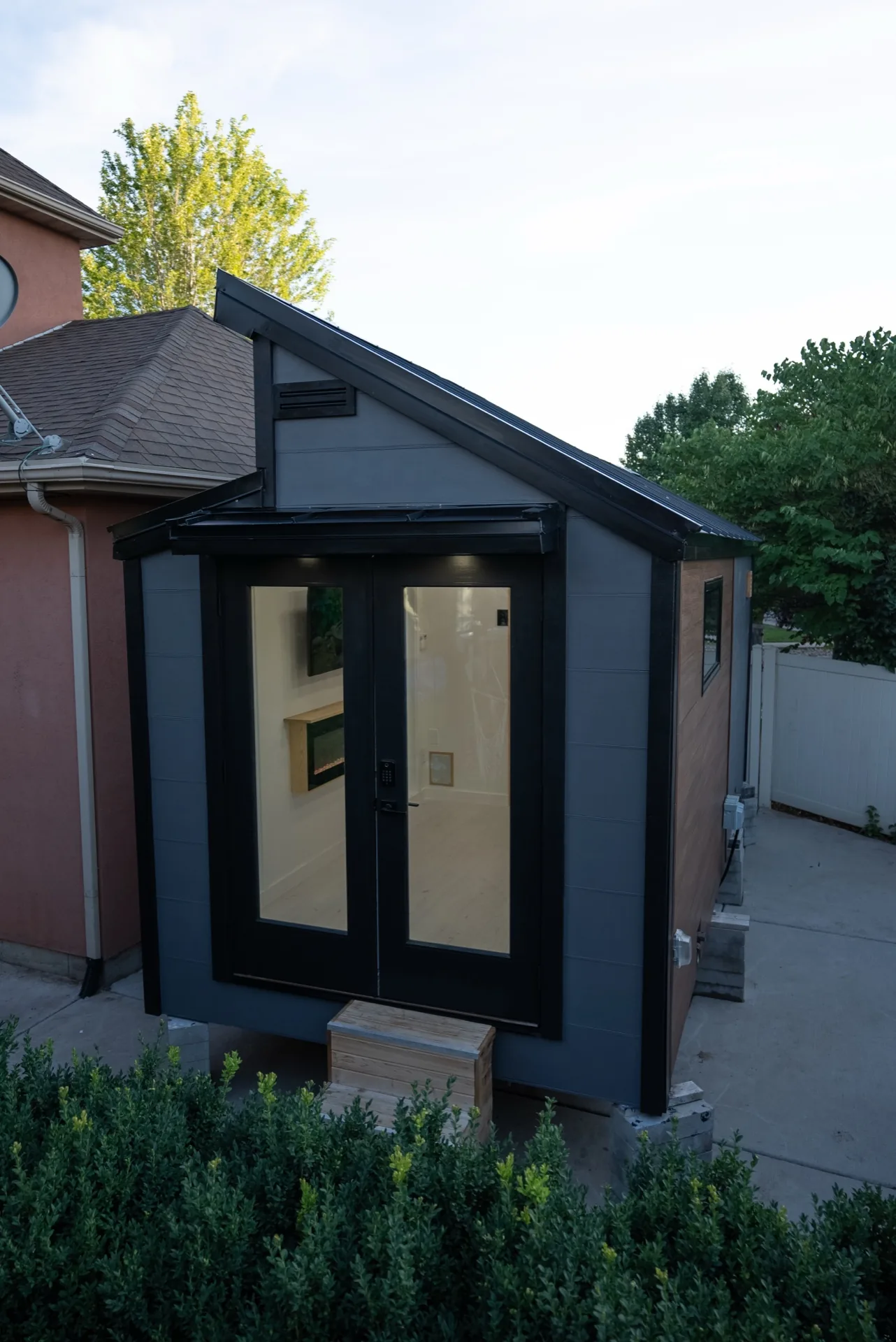 Aerial view of Sauna Haus roof and structure